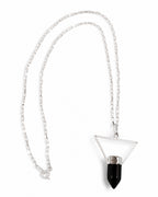 Collar True North Signature con Cuarzo Aqua y Plata 925 de Taxco Cadena Paperclip