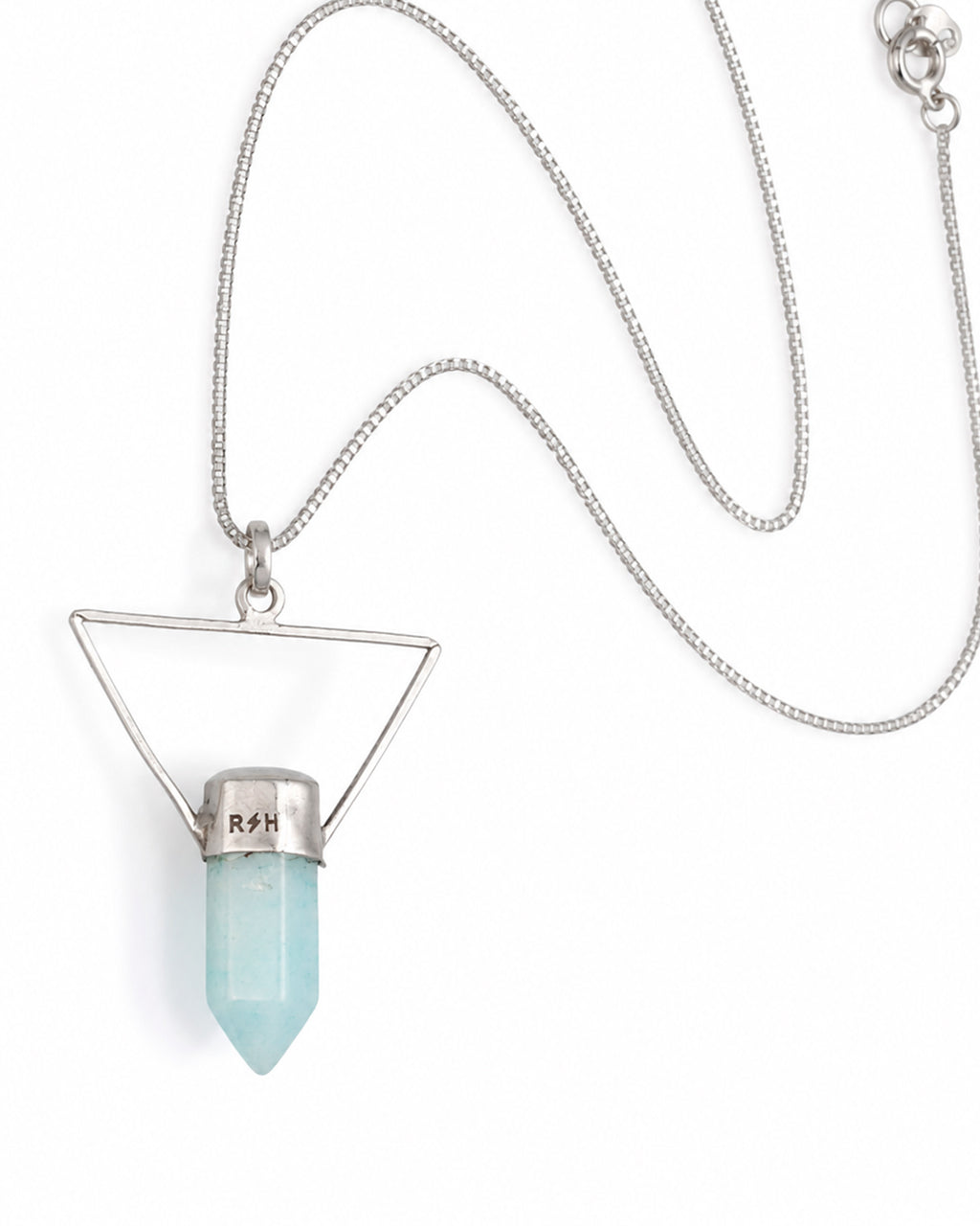 Collar True North Signature con Cuarzo Aqua y Plata 925 de Taxco  Cadena Veneciana