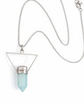 Collar True North Signature con Cuarzo Aqua y Plata 925 de Taxco  Cadena Veneciana