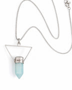 Collar True North Signature con Cuarzo Aqua y Plata 925 de Taxco  Cadena Veneciana