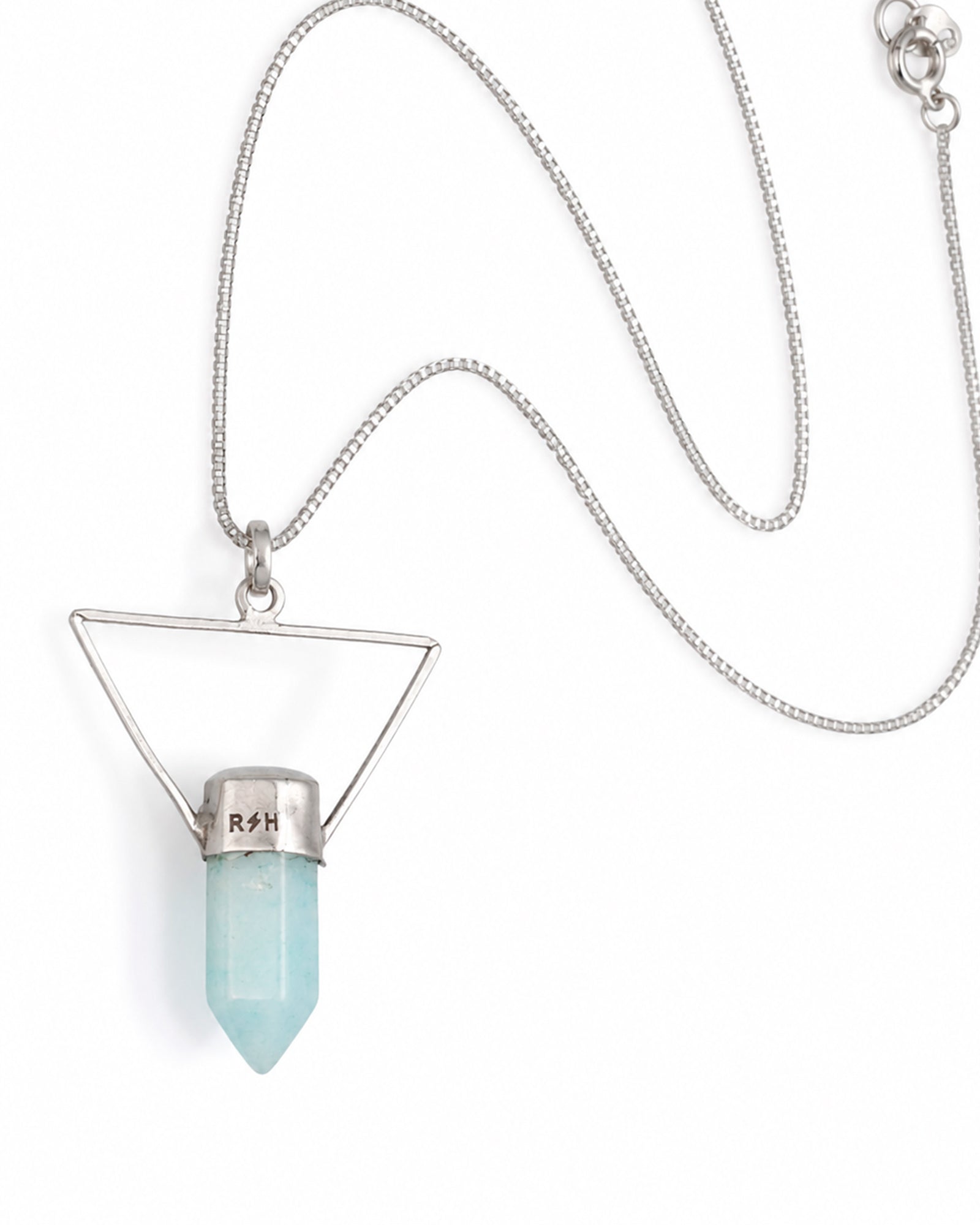 Collar True North Signature con Cuarzo Aqua y Plata 925 de Taxco  Cadena Veneciana