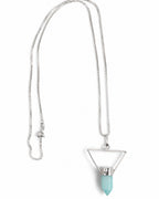 Collar True North Signature con Cuarzo Aqua y Plata 925 de Taxco  Cadena Veneciana