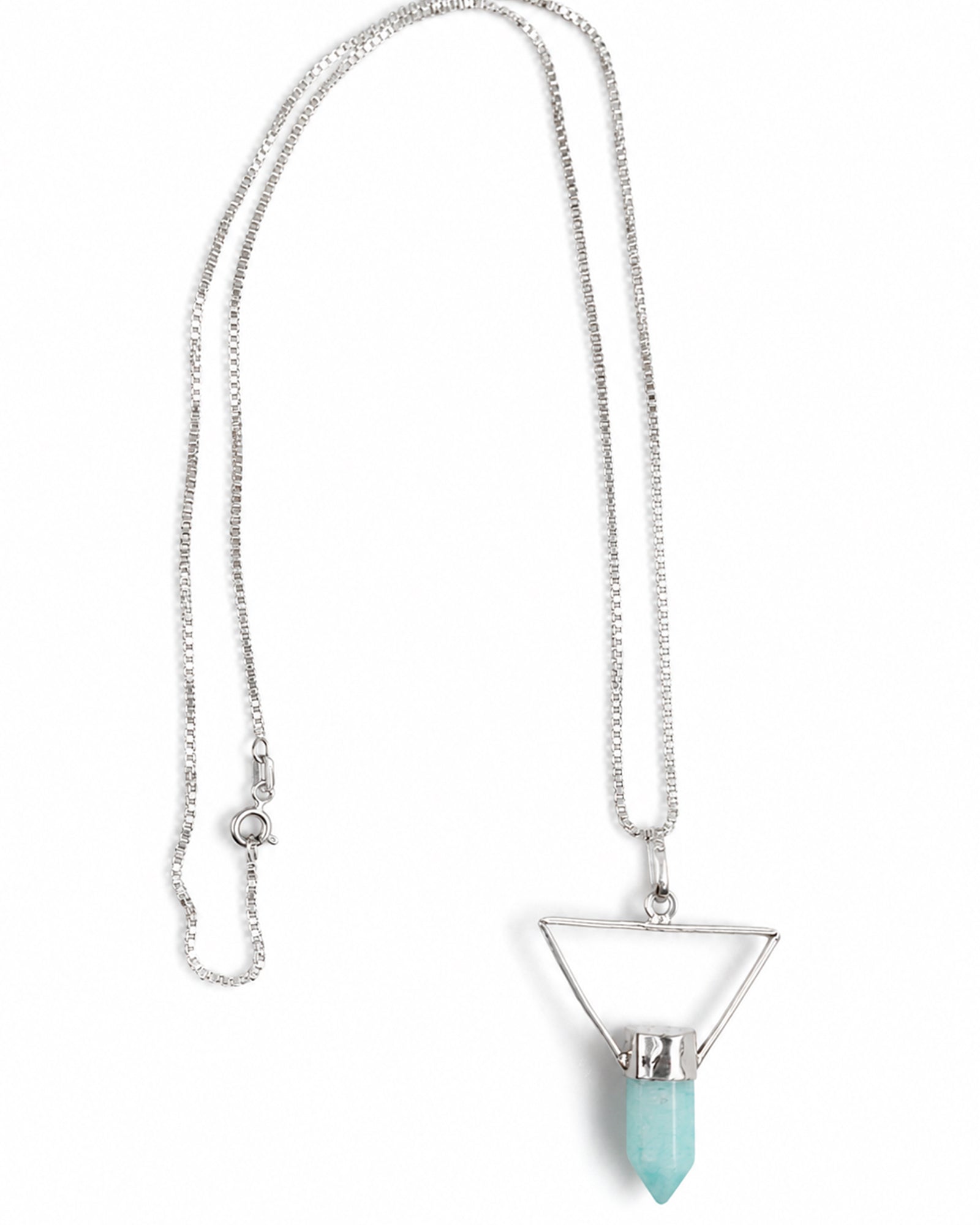 Collar True North Signature con Cuarzo Aqua y Plata 925 de Taxco  Cadena Veneciana