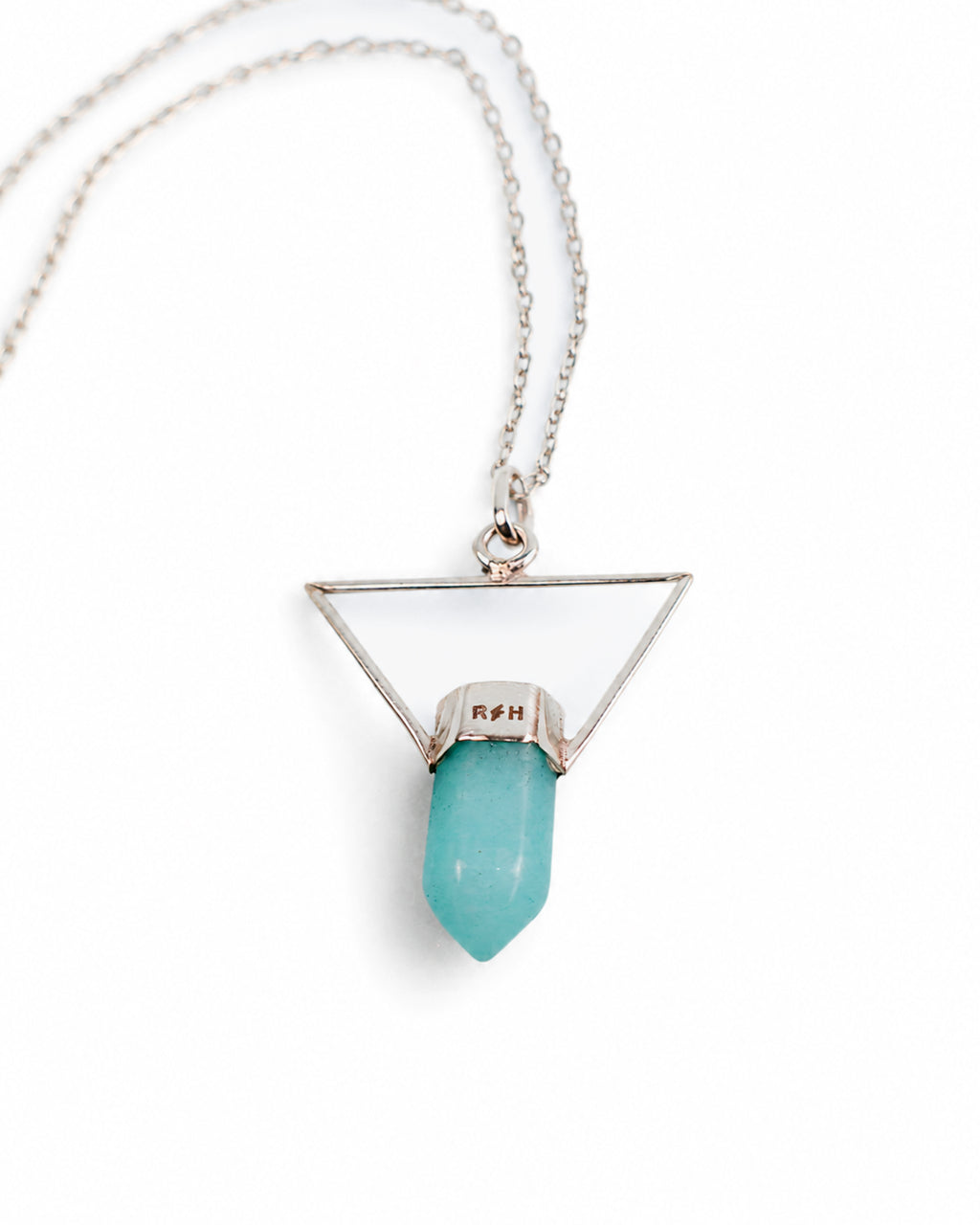Collar True North Signature con Cuarzo Aqua y Plata 925 de Taxco Cadena Paperclip