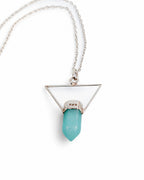 Collar True North Signature con Cuarzo Aqua y Plata 925 de Taxco Cadena Paperclip