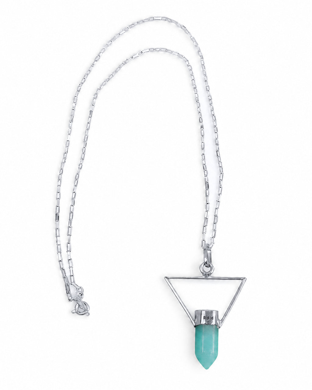 Collar True North Signature con Cuarzo Aqua y Plata 925 de Taxco Cadena Paperclip