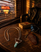 Collar True North Signature con Cuarzo Aqua y Plata 925 de Taxco Cadena Paperclip