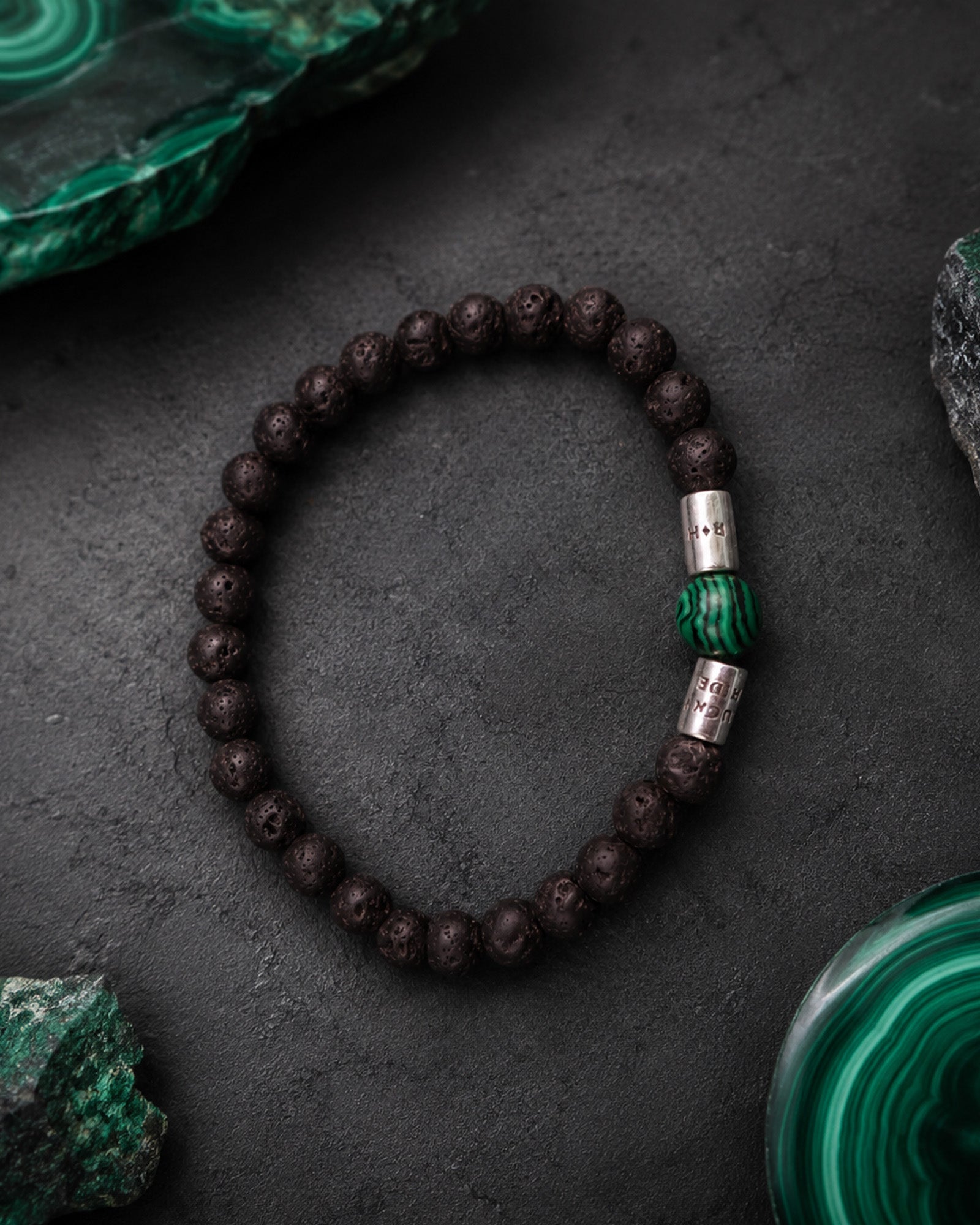 Pulsera Black Core Signature – Ónix, Piedra Volcánica y Plata 925 de Taxco
